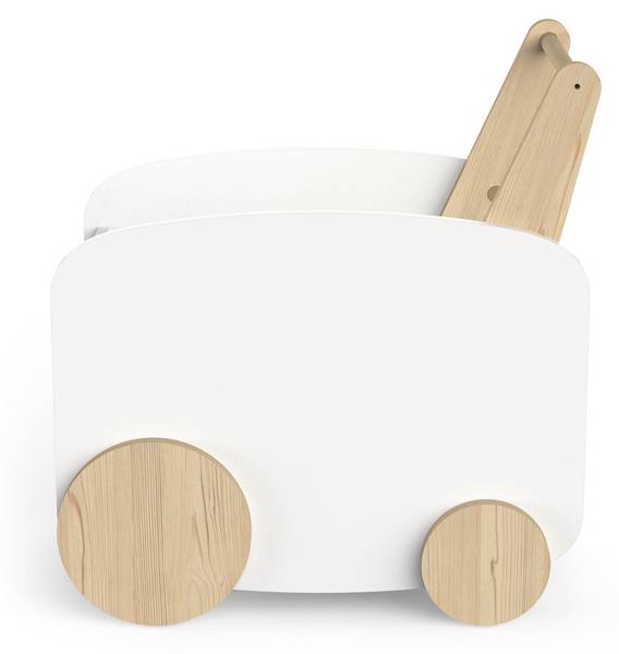 Chariot FIRMIANA wit - plaatmateriaal op houtbasis - 50 x 35 x 53 cm