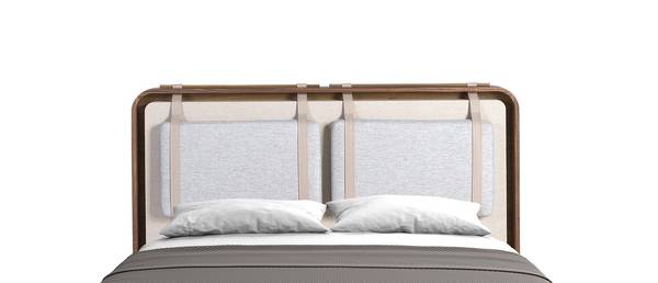 Bett 7224 Beige - Mischgewebe - Webstoff - Kiefer - Walnuss - 170 x 110 x 215 cm