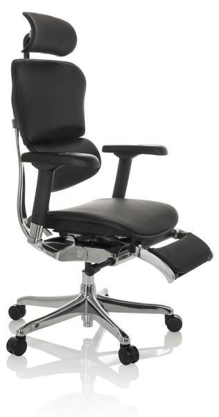 Siège de direction ERGOHUMAN PLUS LEGPRO Noir - Tissé à plat - 76 x 138 x 64 cm