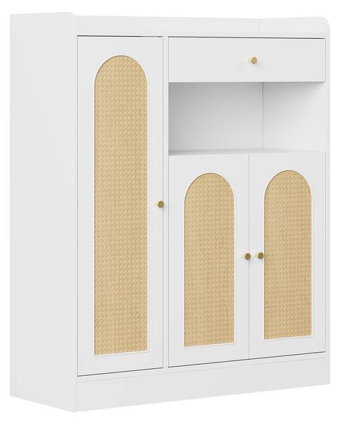 Schoenenkast RattanMU Ⅳ hout - wit