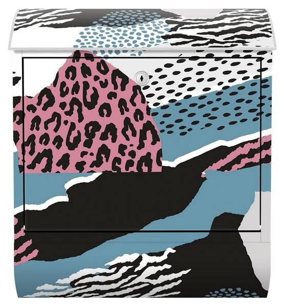Briefkasten Animalprint Asia Grau - Stahl - 39 x 46 x 13 cm