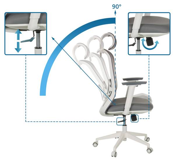 Bürostuhl MIKEO G Grau - Polyester - 67 x 129 x 68 cm