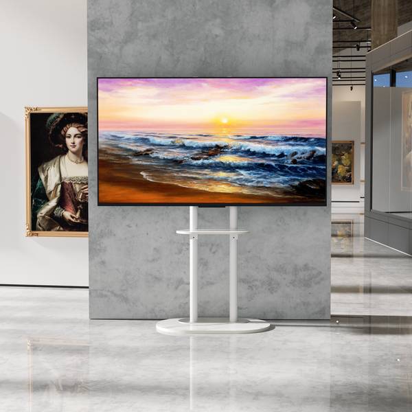 Support TV Solivis Blanc - Métal - 38 x 157 x 60 cm