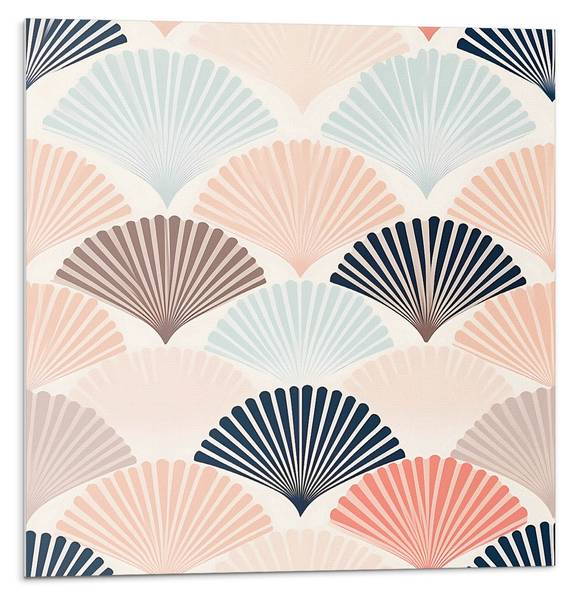 Fliesen Fächer Welle Design 4er Set 50 x 50 cm