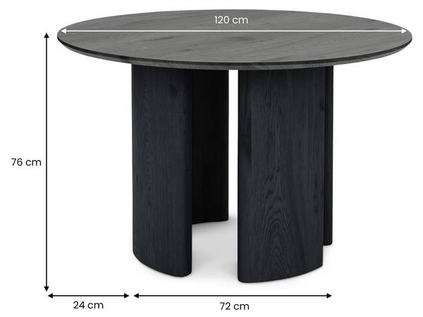 Essgruppe ARVIKA FRANCA 5er Set Schwarz - Holzwerkstoff - 120 x 76 x 120 cm