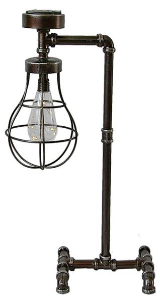 Solar-Stehlampe TURIN Braun - Metall - 22 x 59 x 33 cm