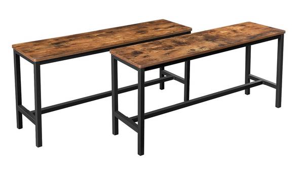 2er-Set Sitzbank Houston Braun - Holzwerkstoff - 33 x 50 x 108 cm