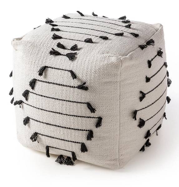 Pouf Bo Gris - Coton - 45 x 45 x 45 cm