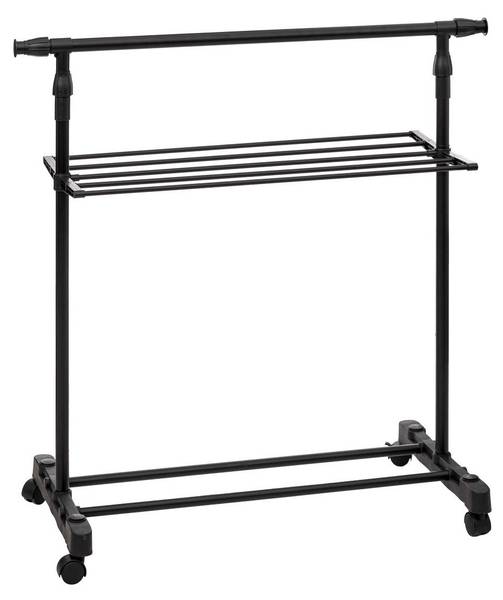 Kleiderständer mit Wäscheständer BASIC Schwarz - Metall - 41 x 160 x 145 cm