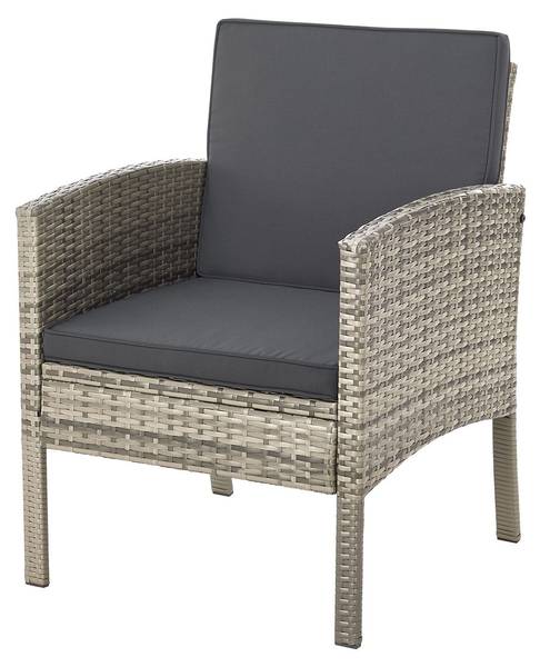 Gartenmöbel Sitzgruppe Turin (6-teilig) Grau