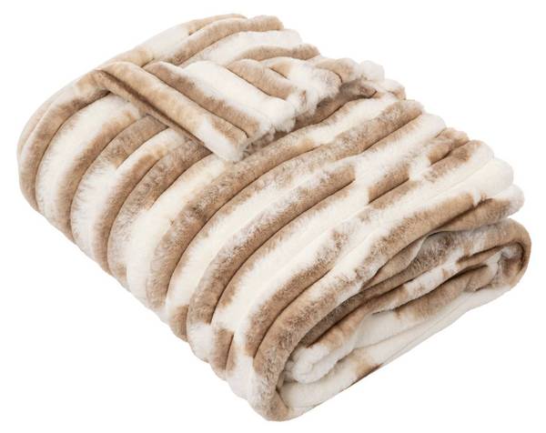 Plaid texture bicolore 130x180 Gris - Textile - 1 x 180 x 130 cm