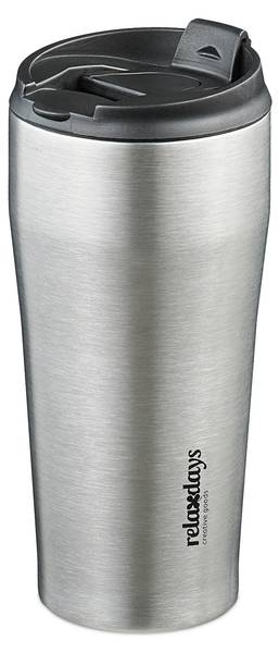 Thermobecher Edelstahl 400ml Schwarz - Silber - Edelstahl - 9 x 19 x 9 cm