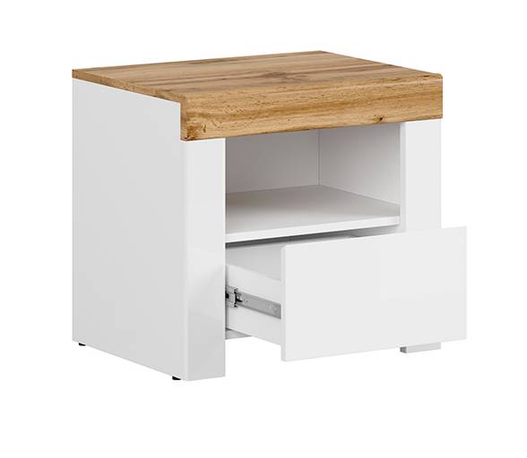 Nachtkommode Holten Weiß - Holzwerkstoff - 54 x 50 x 42 cm