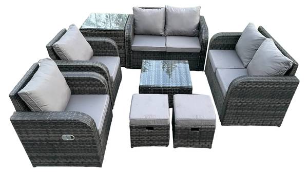 Gartengarnitur B(8er-Set) Grau - Webstoff - 124 x 79 x 67 cm