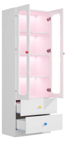 Vitrine DENGLOW39 Ⅵ Weiß - Holzwerkstoff - 60 x 170 x 35 cm