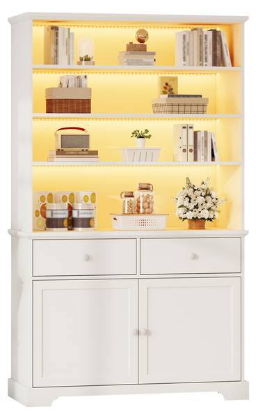 Armoire Haute Ourea Ⅲ Blanc - Bois manufacturé - 38 x 170 x 100 cm