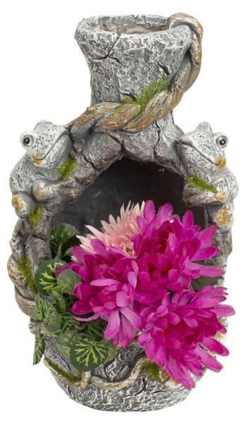 Pflanztopf Froschzauber Grau - Kunststoff - 21 x 37 x 22 cm