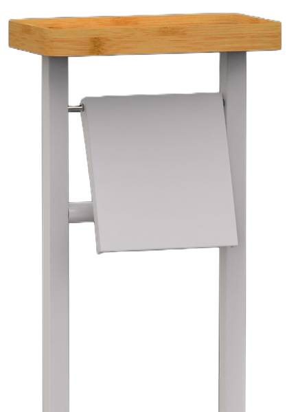 WC-Garnitur mit Ablage Hellbraun - Weiß