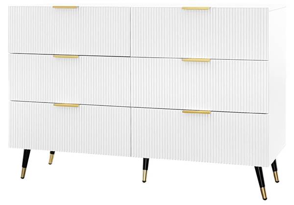 Sideboard Kommode WJM01 Weiß - Metall - Massivholz - 120 x 77 x 40 cm