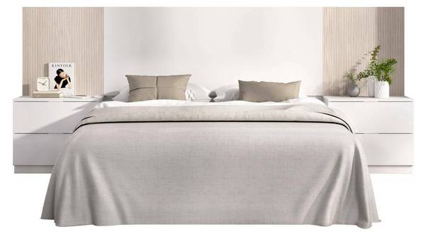 Tête du lit Dujuan Marron - Bois manufacturé - 259 x 106 x 34 cm