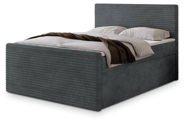 Boxspringbett NOLEN Dunkelgrau - Liegefläche Breite: 180 cm