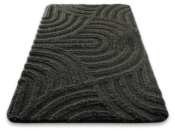 Badteppich Fiete Anthrazit - Grau - 80 x 150 cm