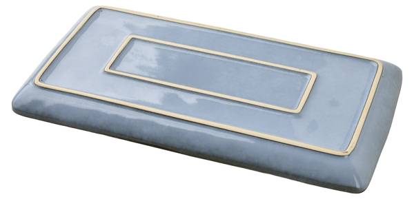 Servierplatte BASIC NATURE Blau - Keramik - 19 x 3 x 36 cm