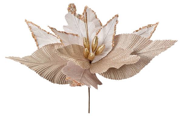 Kunstblume Weihnachtsstern 49902 Beige - Kunststoff - 50 x 62 x 50 cm