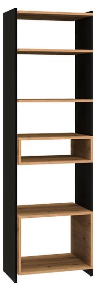 Standregal TRIS Schwarz - Braun - Holzwerkstoff - 55 x 180 x 40 cm