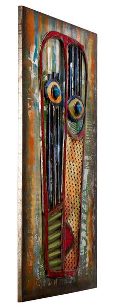 Tableau métallique 3D Masque Zuberi Métal - 60 x 90 x 6 cm