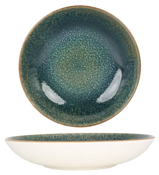 Tiefe Teller Ore Mar 2er set Grün - Porzellan - 25 x 1 x 25 cm