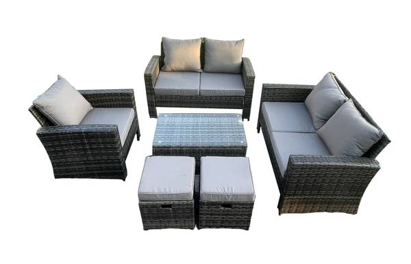 Lounge Gartenmöbel Set B(6er-Set) Grau - Webstoff - 70 x 74 x 124 cm