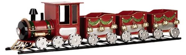 Dekorationsfigur Zug Xmas&Peter Rot - Metall - 12 x 14 x 58 cm