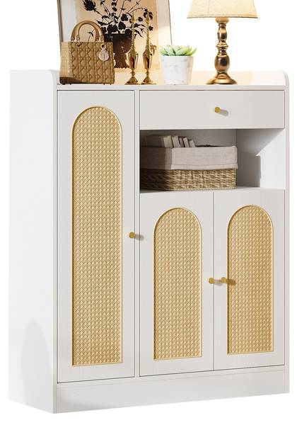 Schoenenkast RattanMU Ⅳ hout - wit