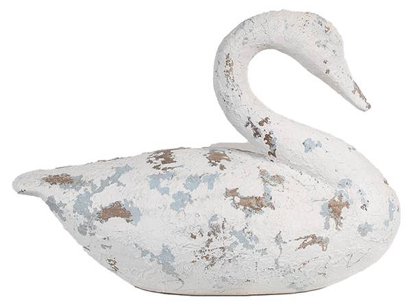 Decoratie Beeld Zwaan Deco&Liver wit - kunststof - 14 x 22 x 32 cm