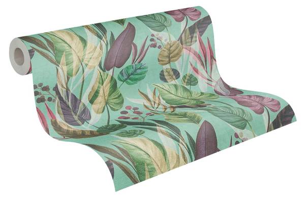 Vliestapete 782194-GU Türkis - Fleece - 53 x 1005 x 1 cm