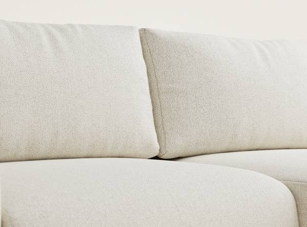 Schlafsofa Numba Creme - Ecke davorstehend rechts - Ottomane davorstehend rechts