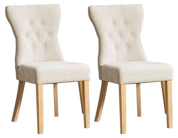 Esszimmerstühle BenchAir 2er-Set Beige - Chenille - 63 x 92 x 45 cm