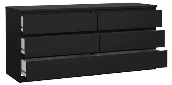 Kommode Ingrid Schwarz - Holzwerkstoff - 154 x 70 x 50 cm