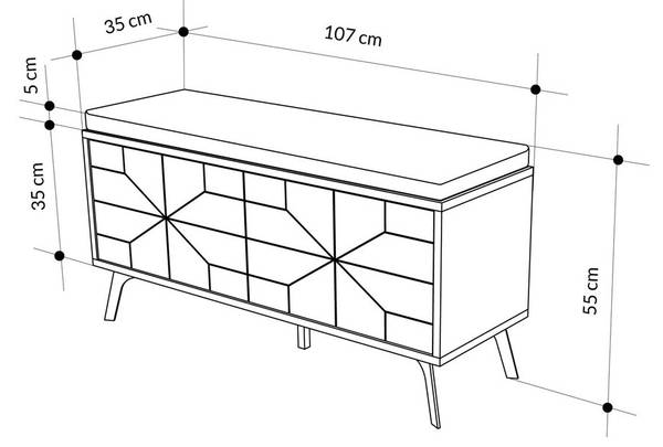TV-Möbel BENCH Eiche Hell Dekor