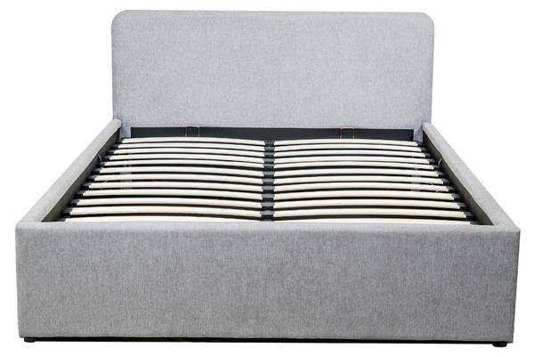 Bett YSA mit Bettkasten Grau - Holzwerkstoff - 150 x 88 x 205 cm