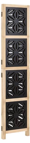 Paravent 3-teilig 2015 Schwarz - Braun - Holz teilmassiv - 120 x 170 x 2 cm