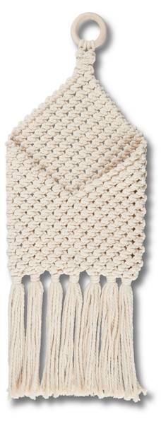 Wanddeko ELLA Beige - Textil - Holz teilmassiv - 20 x 55 x 1 cm