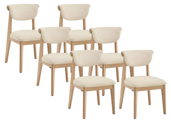 Stuhl GABIEL 6er-Set Weiß - Textil - 51 x 84 x 59 cm