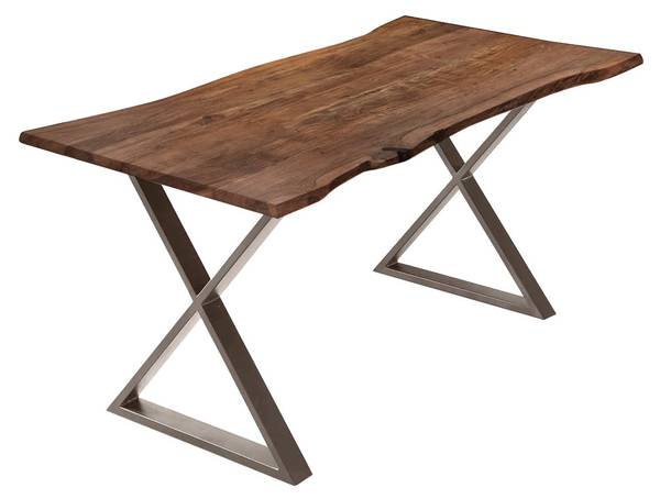 Table à manger KASIMIR Marron - 280 x 100 cm - Gris