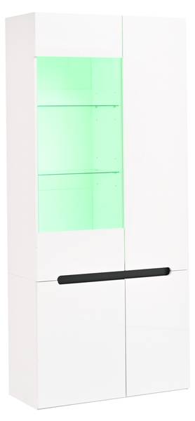 Vitrine Ourea Ⅴ Weiß - Holzwerkstoff - Glas - 80 x 180 x 35 cm