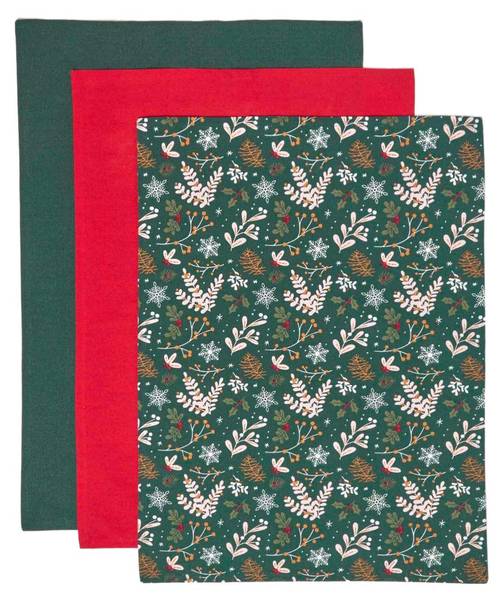 Theedoek XMASTT3 Set van 3 groen
