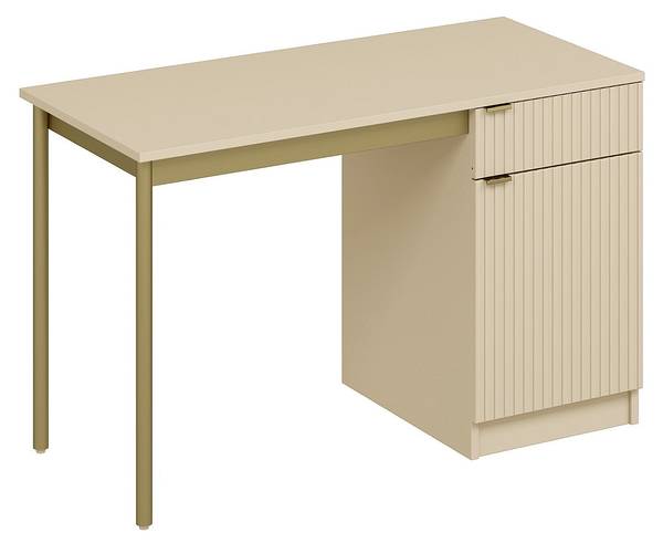 Schreibtisch MILIAKI Beige - Holz teilmassiv - 120 x 75 x 55 cm