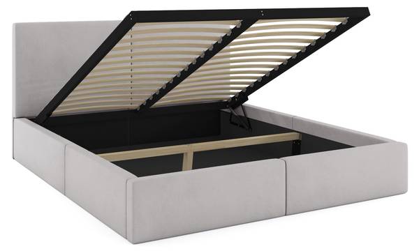 Polsterbett HILTON Hellgrau - 151 x 80 cm