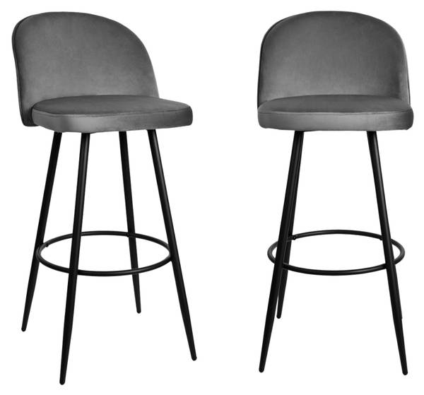 Barstühle HOUNDI 2er Set Dunkelgrau